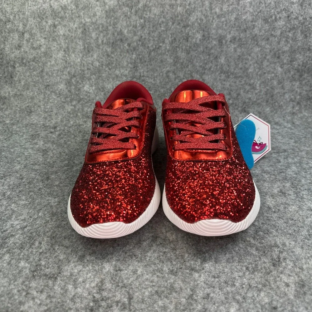 Freewalk Foam Fit Red Glitter Fashion Sneakers Womens 8.5 Memory Foam Shiny New